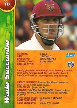 2000-01 Topps ACB Gold #18 Wade Seccombe Back