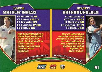 2002 Topps ACB Gold - Match-Ups #M1 Nathan Bracken / Mathew Inness Back