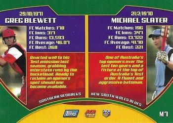2002 Topps ACB Gold - Match-Ups #M7 Michael Slater / Greg Blewett Back
