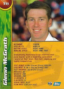 2000-01 Topps ACB Gold - Test Stars #T11 Glenn McGrath Back