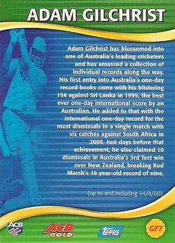 2000-01 Topps ACB Gold - Great Feats #GF7 Adam Gilchrist Back
