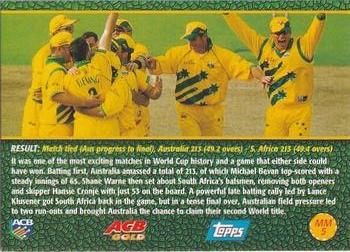 2000-01 Topps ACB Gold - Memorable Matches #MM5 World Cup Semi-Final - 1999 Back