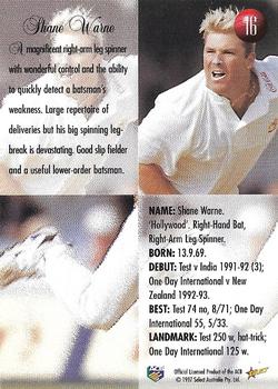1997-98 Select #16 Shane Warne Back