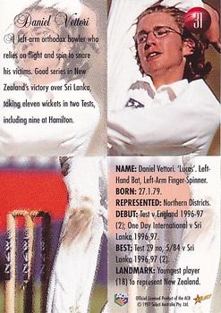 1997-98 Select #31 Daniel Vettori Back