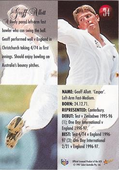 1997-98 Select #34 Geoff Allott Back