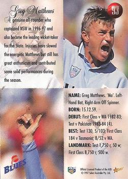 1997-98 Select #93 Greg Matthews Back