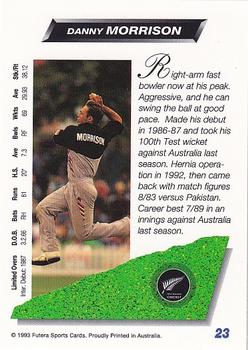 1993-94 Futera International Cricket #23 Danny Morrison Back