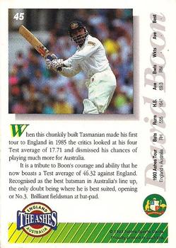1993-94 Futera International Cricket #45 David Boon Back