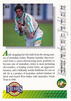 1993-94 Futera International Cricket #50 Brendon Julian Back