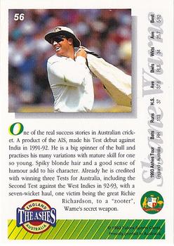 1993-94 Futera International Cricket #56 Shane Warne Back