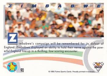 1993-94 Futera International Cricket #90 Zimbabwe Back