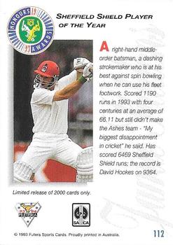 1993-94 Futera International Cricket - Honours Awards #112 Jamie Siddons Back