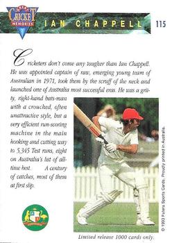 1993-94 Futera International Cricket - Great Cricket Memories #115 Ian Chappell Back