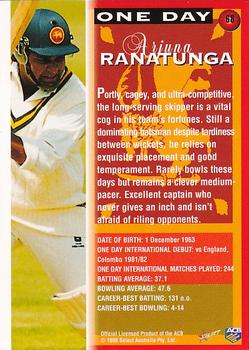 1998-99 Select Tradition Hobby Exclusive #68 Arjuna Ranatunga Back