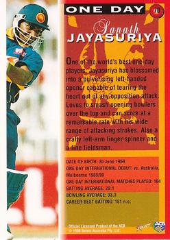 1998-99 Select Tradition Hobby Exclusive #70 Sanath Jayasuriya Back