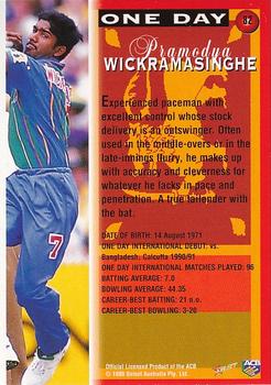 1998-99 Select Tradition Hobby Exclusive #82 Pramodya Wickramasinghe Back