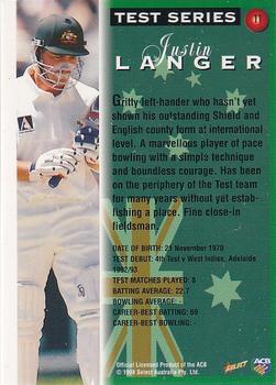 1998-99 Select Tradition Hobby Exclusive - Gold Parallel #11 Justin Langer Back