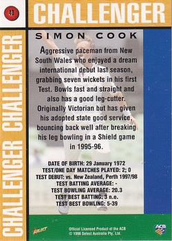 1998-99 Select Tradition Hobby Exclusive - Gold Parallel #40 Simon Cook Back