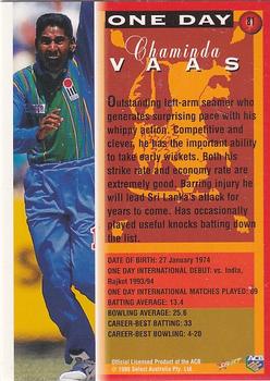 1998-99 Select Tradition Hobby Exclusive - Gold Parallel #81 Chaminda Vaas Back