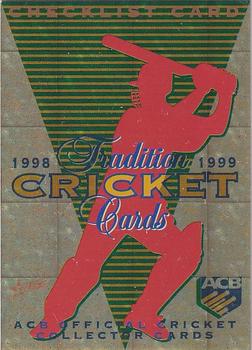 1998-99 Select Tradition Hobby Exclusive - Gold Parallel #100 Check List Front