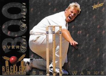 1998-99 Select Tradition Hobby Exclusive - Record Breakers #RB6 Shane Warne Front