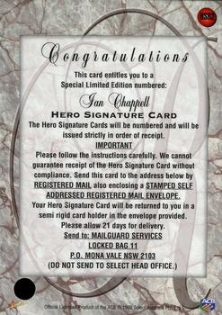 1998-99 Select Tradition Hobby Exclusive - Hero Signature Redemption #HSR2 Ian Chappell Back