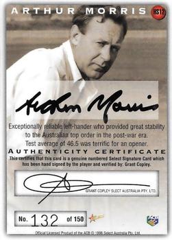 1998-99 Select Tradition Hobby Exclusive - Hero Signatures #HS12 Arthur Morris Back
