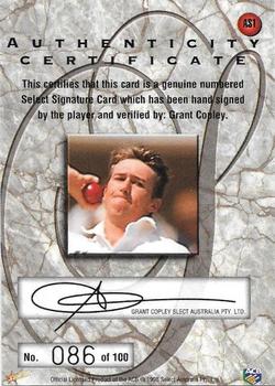 1998-99 Select Tradition Hobby Exclusive - Aussie Superstar Signature #AS1 Glenn McGrath Back