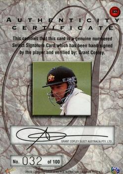 1998-99 Select Tradition Hobby Exclusive - Aussie Superstar Signature #AS2 Mark Waugh Back