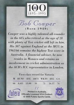 1996 Futera Victorian Cricket Association 1895-1995 #11 Bob Cowper Back