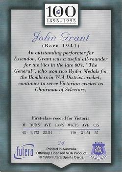 1996 Futera Victorian Cricket Association 1895-1995 #24 John Grant Back