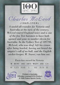 1996 Futera Victorian Cricket Association 1895-1995 #54 Charles McLeod Back