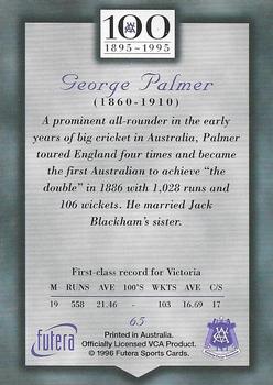 1996 Futera Victorian Cricket Association 1895-1995 #65 George Palmer Back