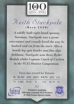 1996 Futera Victorian Cricket Association 1895-1995 #84 Keith Stackpole Back