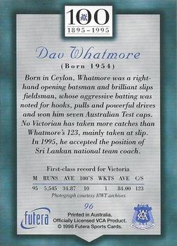 1996 Futera Victorian Cricket Association 1895-1995 #96 Dav Whatmore Back
