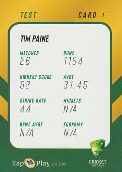 2019-20 Tap 'N' Play CA/BBL #1 Tim Paine Back