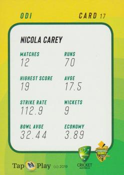 2019-20 Tap 'N' Play CA/BBL #17 Nicola Carey Back