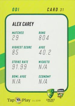 2019-20 Tap 'N' Play CA/BBL #31 Alex Carey Back