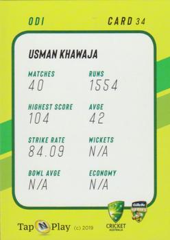 2019-20 Tap 'N' Play CA/BBL #34 Usman Khawaja Back