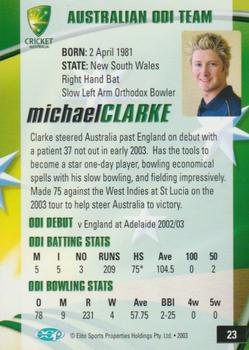 2003-04 Elite Sports Cricket Australia #23 Michael Clarke Back