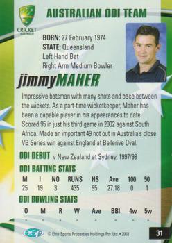 2003-04 Elite Sports Cricket Australia #31 Jimmy Maher Back