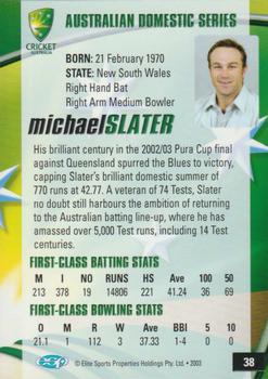 2003-04 Elite Sports Cricket Australia #38 Michael Slater Back