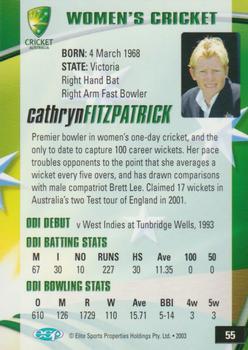 2003-04 Elite Sports Cricket Australia #55 Cathryn Fitzpatrick Back
