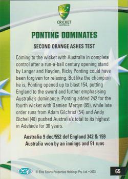 2003-04 Elite Sports Cricket Australia #65 Ricky Ponting Back
