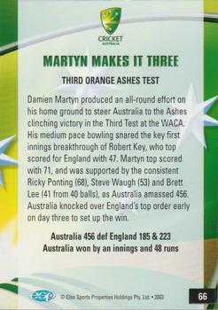 2003-04 Elite Sports Cricket Australia #66 Damien Martyn Back