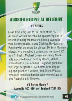 2003-04 Elite Sports Cricket Australia #69 Shane Watson Back