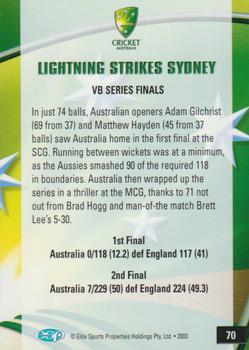 2003-04 Elite Sports Cricket Australia #70 Brett Lee Back