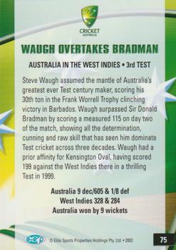 2003-04 Elite Sports Cricket Australia #75 Steve Waugh Back