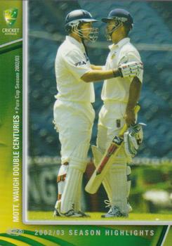 2003-04 Elite Sports Cricket Australia #78 Mott, Waugh Double Centuries Front