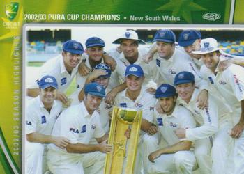 2003-04 Elite Sports Cricket Australia #79 2002/03 Pura Cup Champions Front
